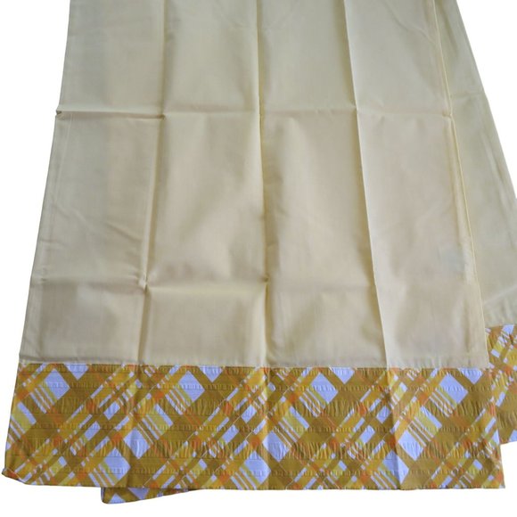 Vintage JP Stevens Pillowcases 2 Standard Yellow Plaid Edge No Iron Percale NEW - Picture 9 of 9